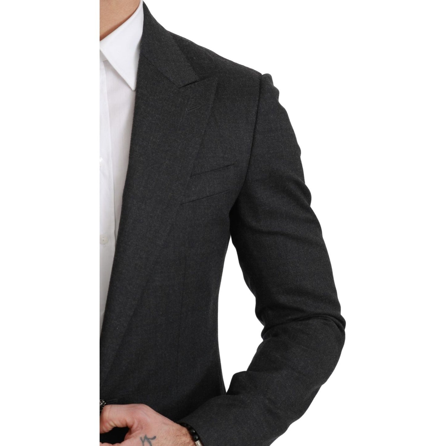 Dolce & Gabbana Elegant Gray Slim Fit Formal Blazer Dolce & Gabbana Dark Slate Gray