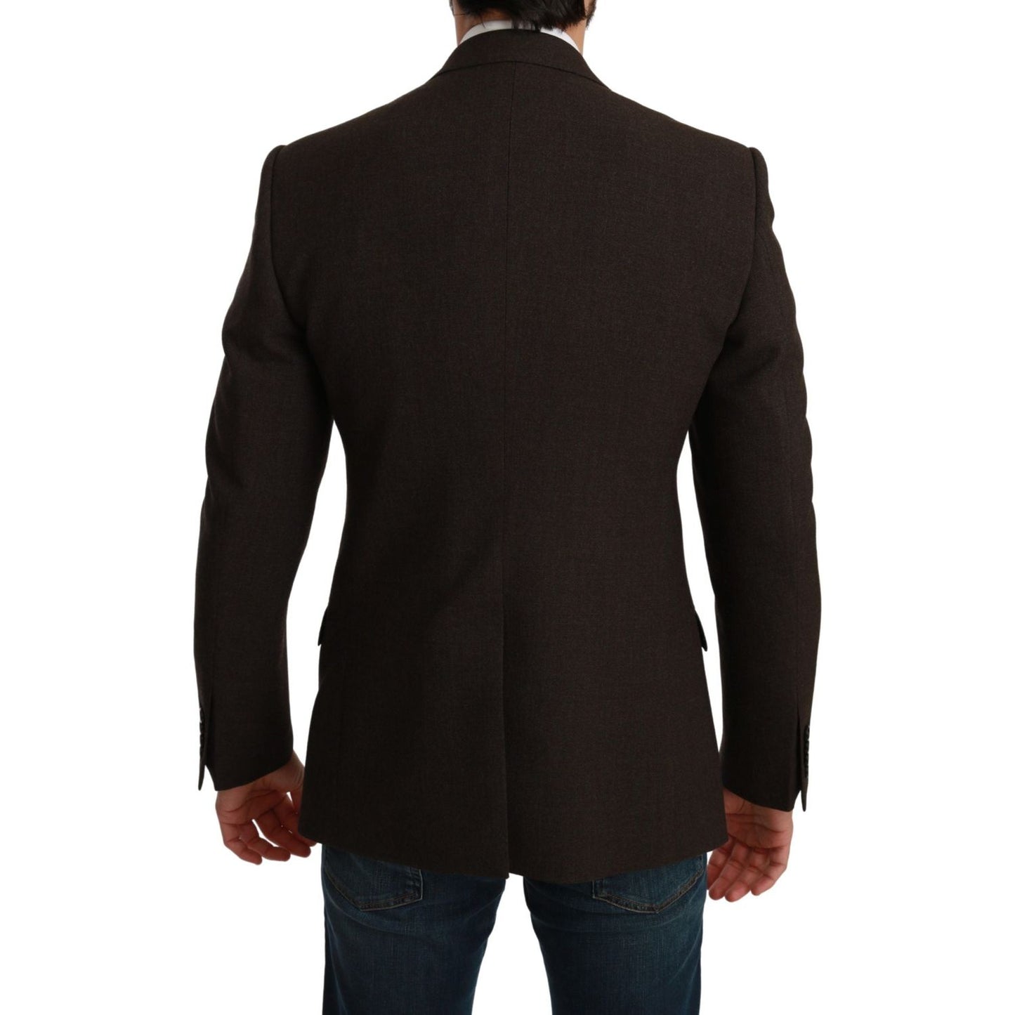 Dolce & Gabbana Elegant Brown Virgin Wool Martini Blazer Dolce & Gabbana Black