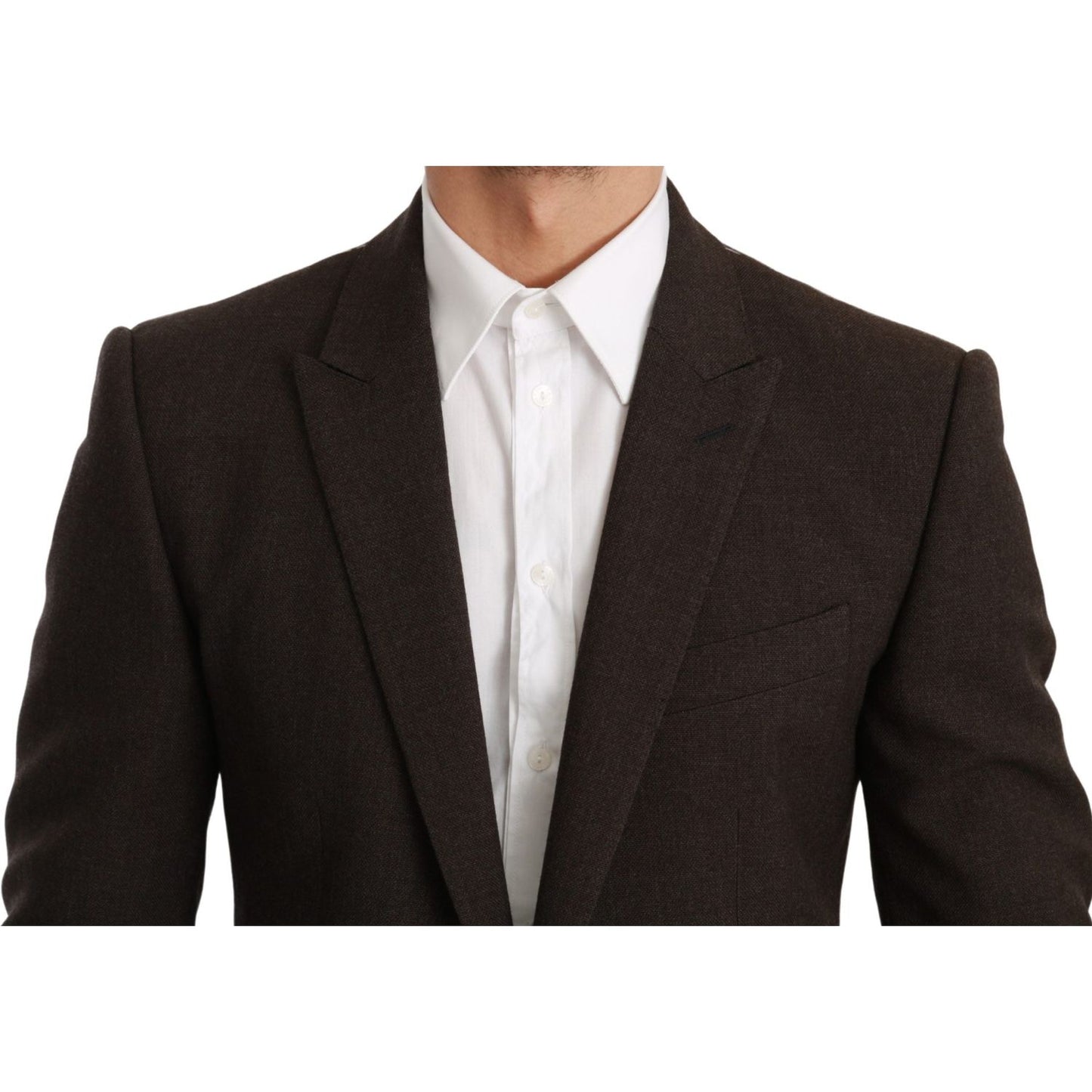 Dolce & Gabbana Elegant Brown Virgin Wool Martini Blazer Dolce & Gabbana Black