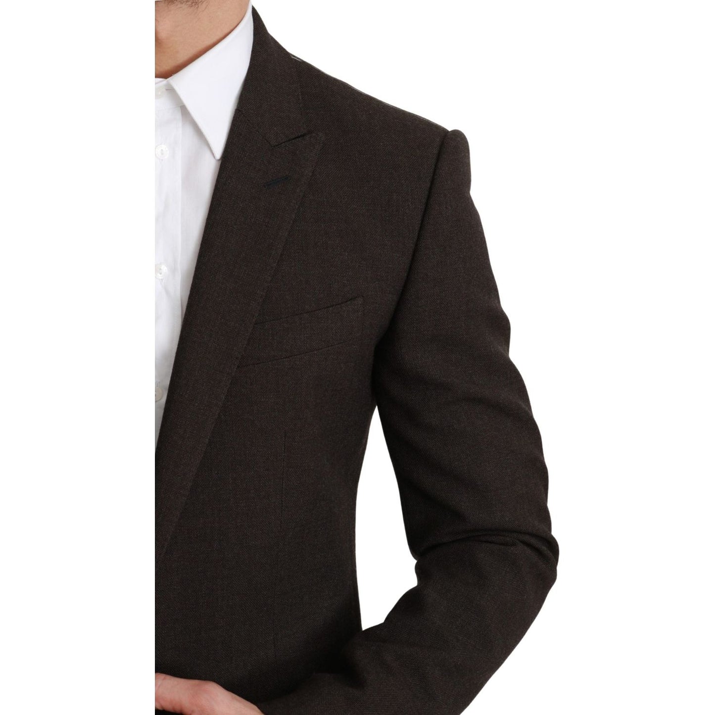 Dolce & Gabbana Elegant Brown Virgin Wool Martini Blazer Dolce & Gabbana Black