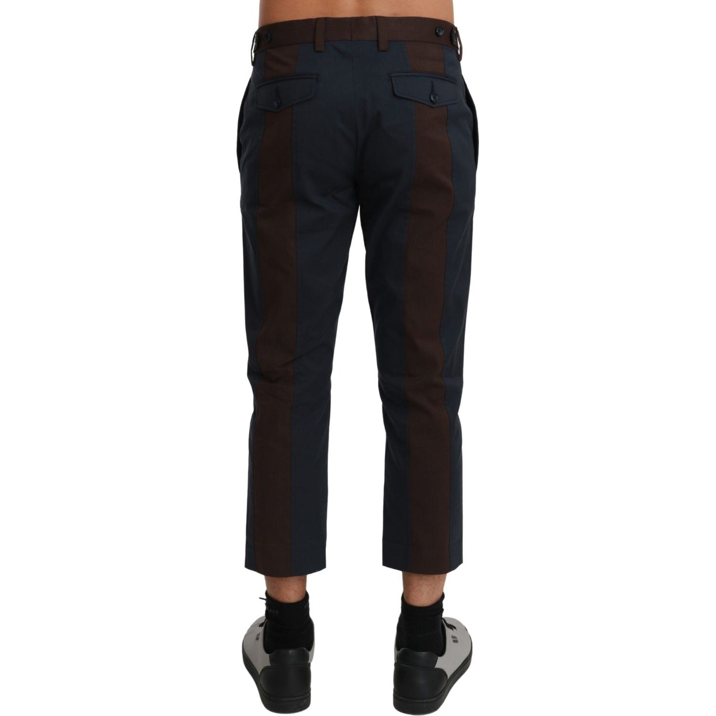 Dolce & Gabbana Chic Cropped Stripe Casual Pants Dolce & Gabbana Black