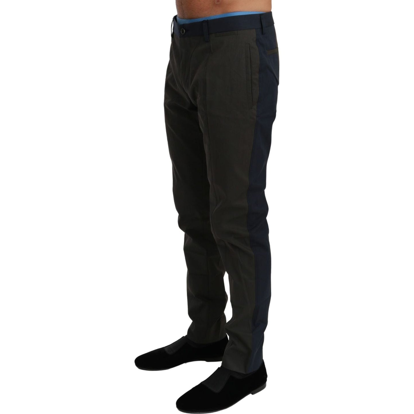 Dolce & Gabbana Elegant Slim Fit Striped Casual Pants Dolce & Gabbana Black