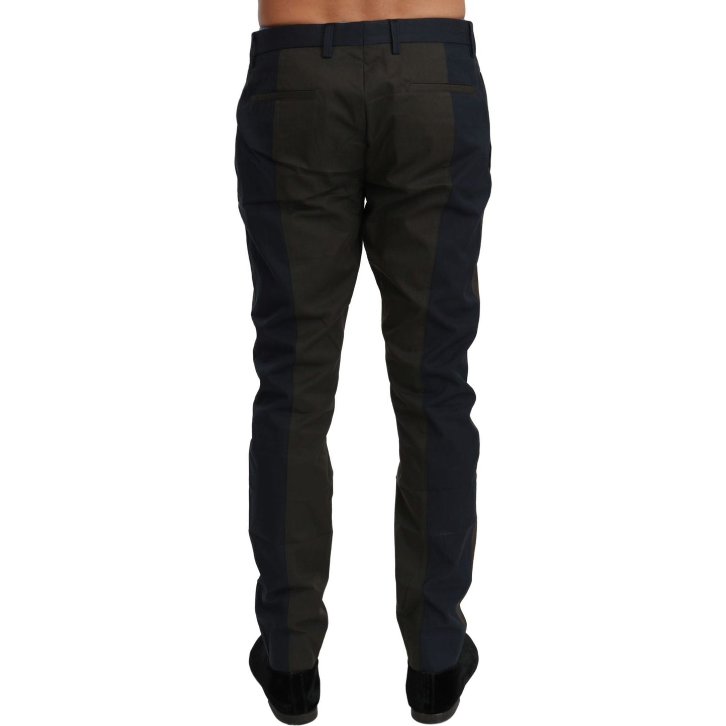 Dolce & Gabbana Elegant Slim Fit Striped Casual Pants Dolce & Gabbana Black