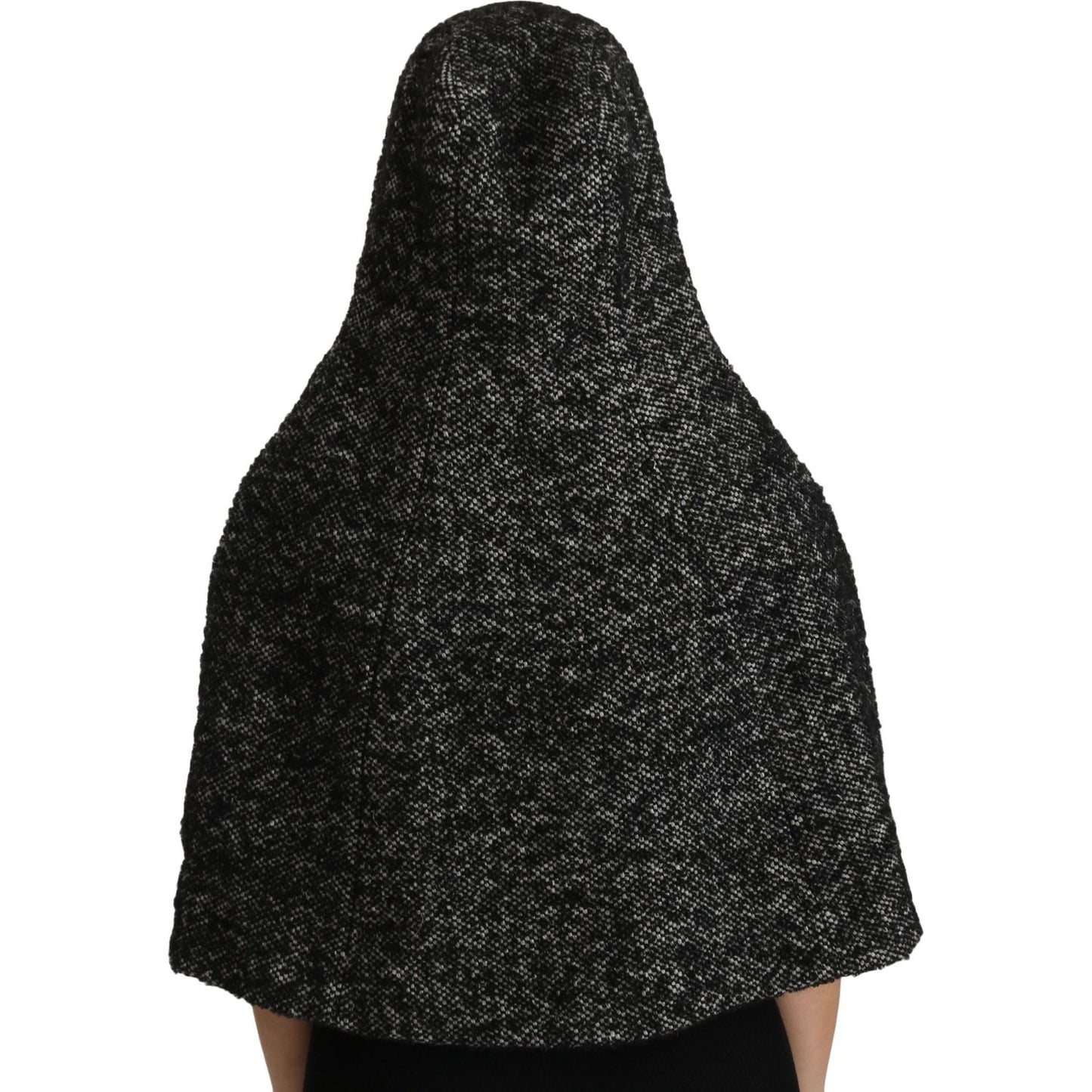 Dolce & Gabbana Elegant Gray Wool Hooded Scarf by Iconic Italian Label Hood Scarf Dolce & Gabbana Black