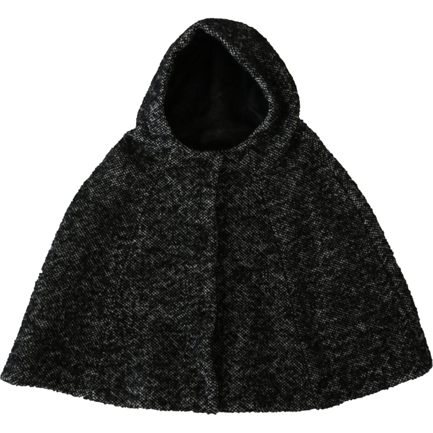 Dolce & Gabbana Elegant Gray Wool Hooded Scarf by Iconic Italian Label Hood Scarf Dolce & Gabbana Black