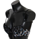 Roberto Cavalli Black Lace Reggiseno Nylon Bra Underwear BIK760-It3