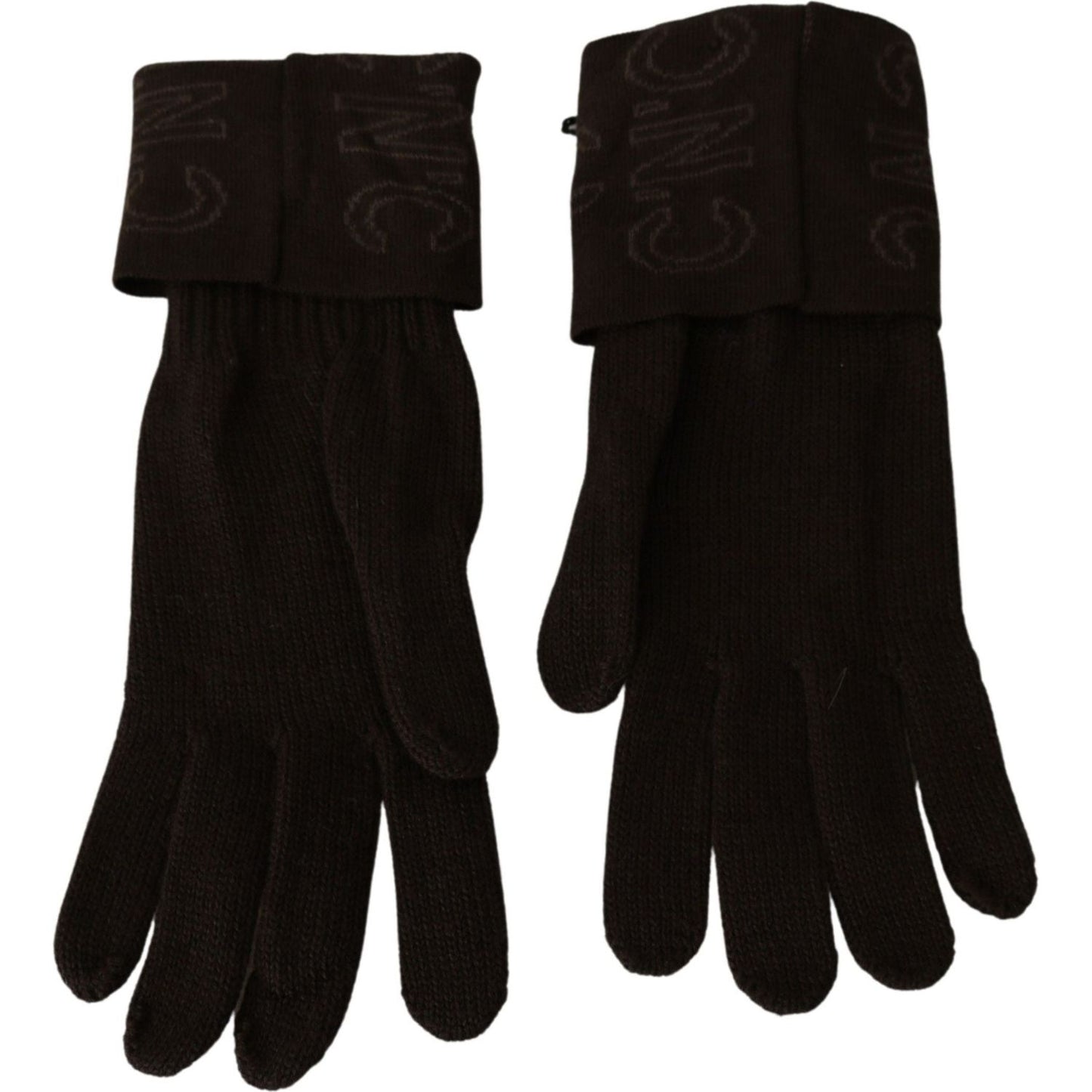 Costume National Elegant Brown Knitted Gloves Costume National Black