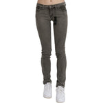 Costume National Chic Gray Slim Fit Cotton Jeans Costume National Dark Slate Gray
