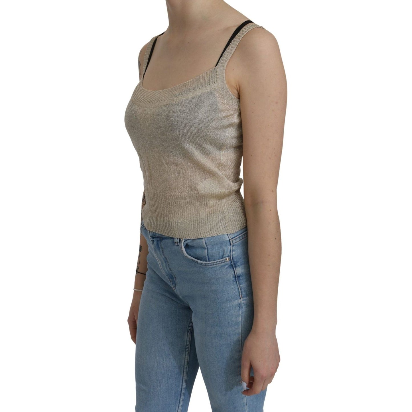 BYBLOS Elegant Beige Sleeveless Spaghetti Strap Tank BYBLOS Dim Gray
