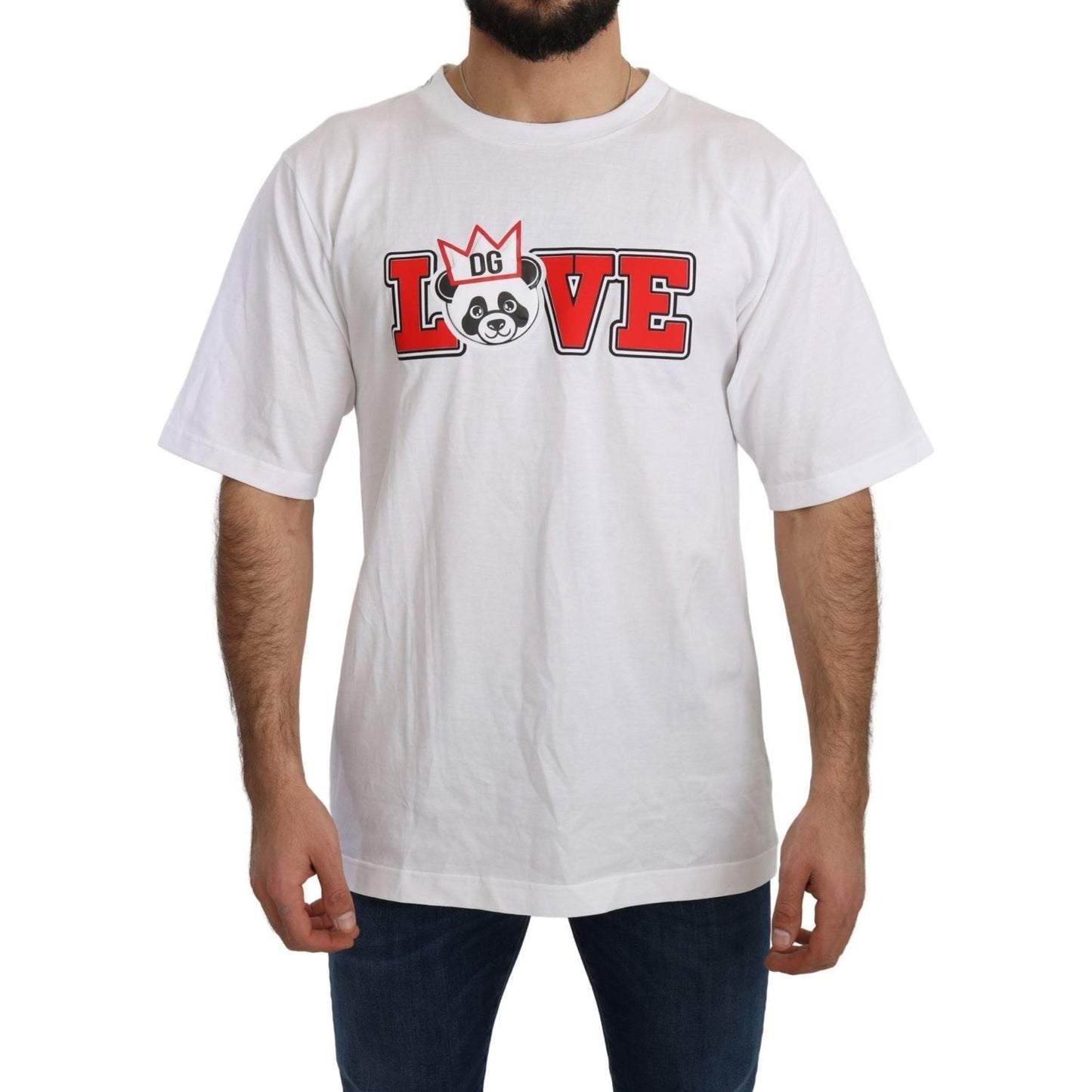 Dolce & Gabbana Panda Love Slim Fit Crewneck Tee Dolce & Gabbana Light Gray
