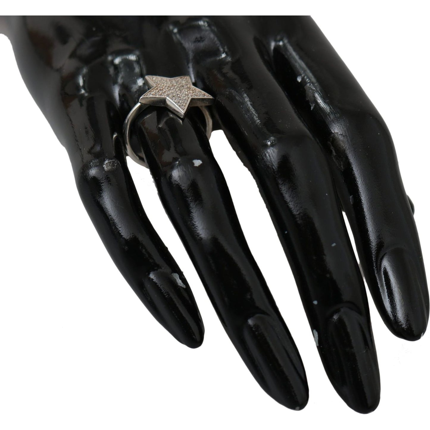Nialaya Chic Silver CZ Crystal Women's Statement Ring Ring Nialaya Black