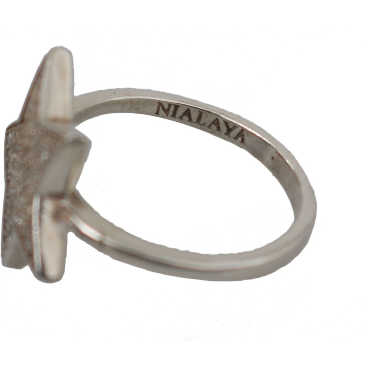 Nialaya Chic Silver CZ Crystal Women's Statement Ring Ring Nialaya Light Slate Gray