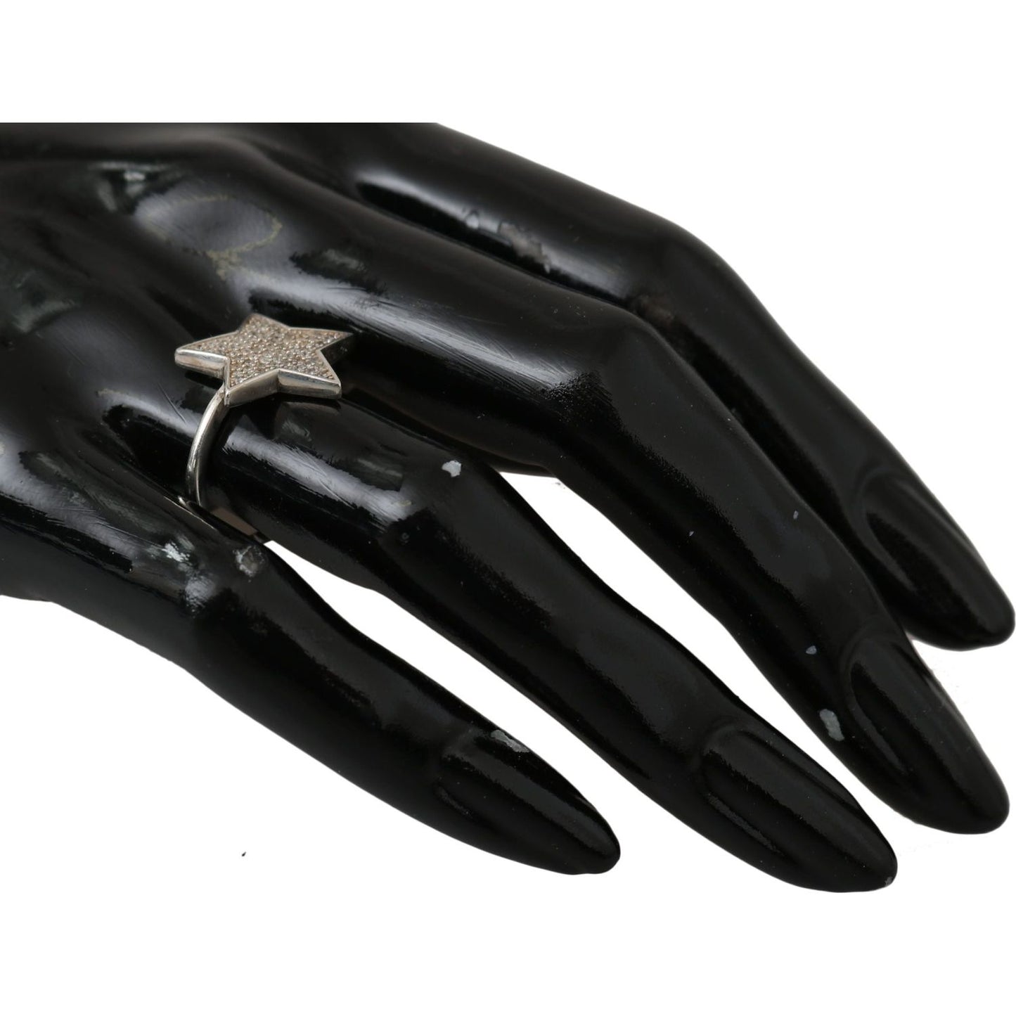 Nialaya Chic Silver CZ Crystal Women's Statement Ring Ring Nialaya Black