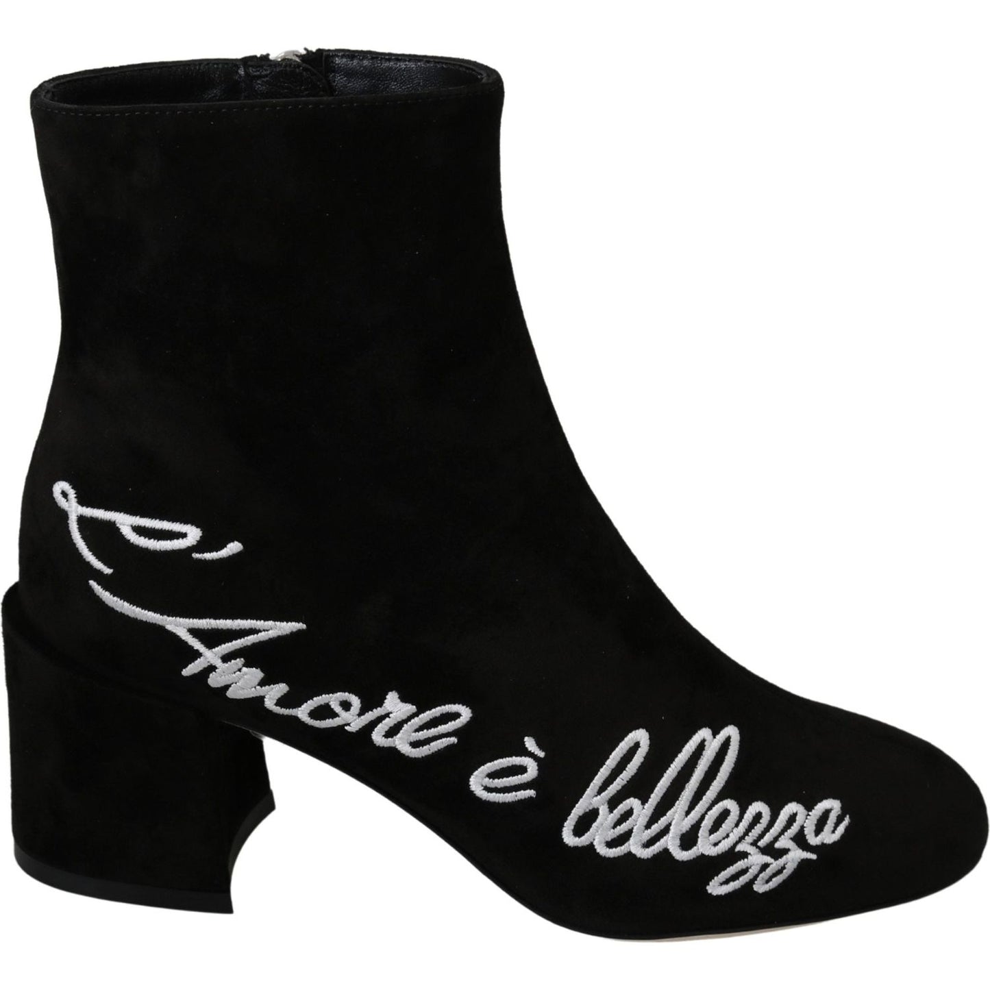 Dolce & Gabbana Chic Embroidered Ankle Boots Dolce & Gabbana Black