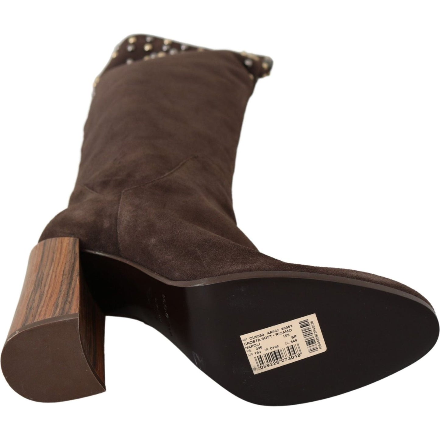 Dolce & Gabbana Studded Suede Knee High Boots in Brown Dolce & Gabbana Dark Slate Gray