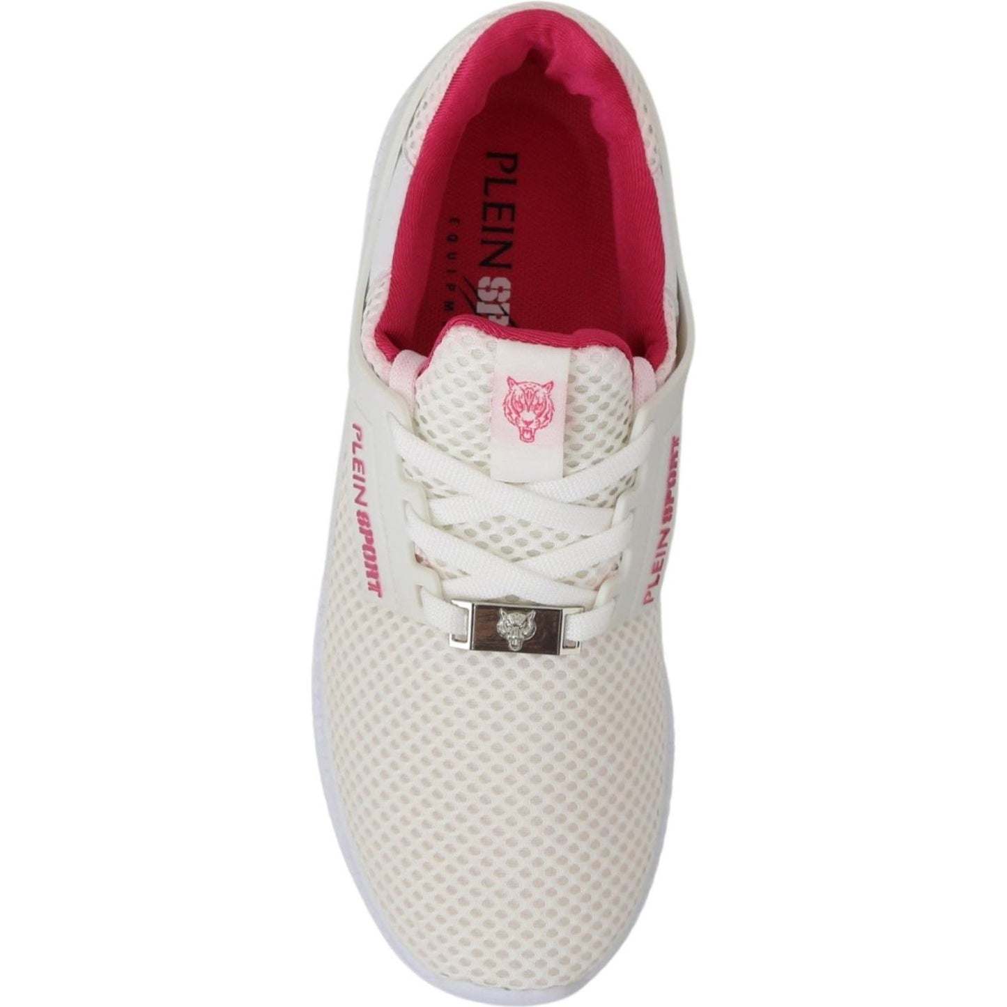 Philipp Plein Chic White Becky Sneakers with Pink Accents WOMAN SNEAKERS Philipp Plein Light Gray