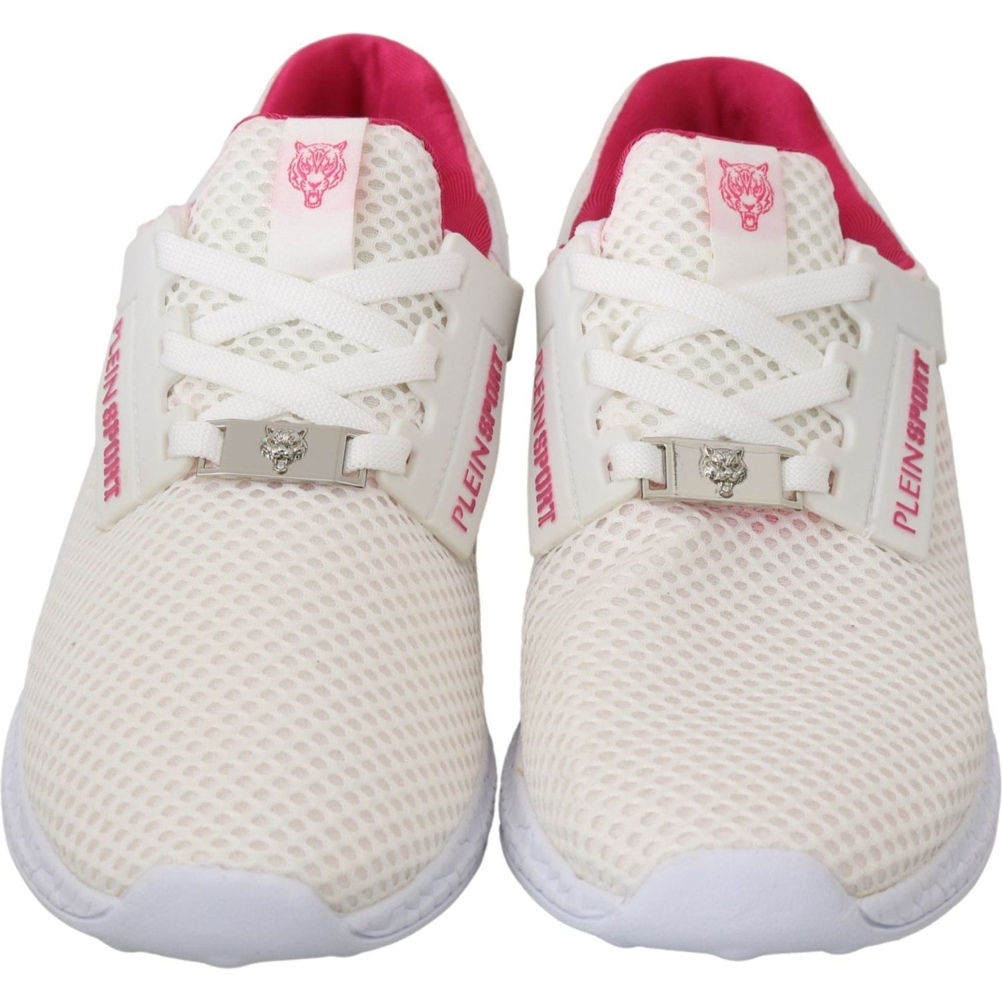 Philipp Plein Chic White Becky Sneakers with Pink Accents WOMAN SNEAKERS Philipp Plein Light Gray