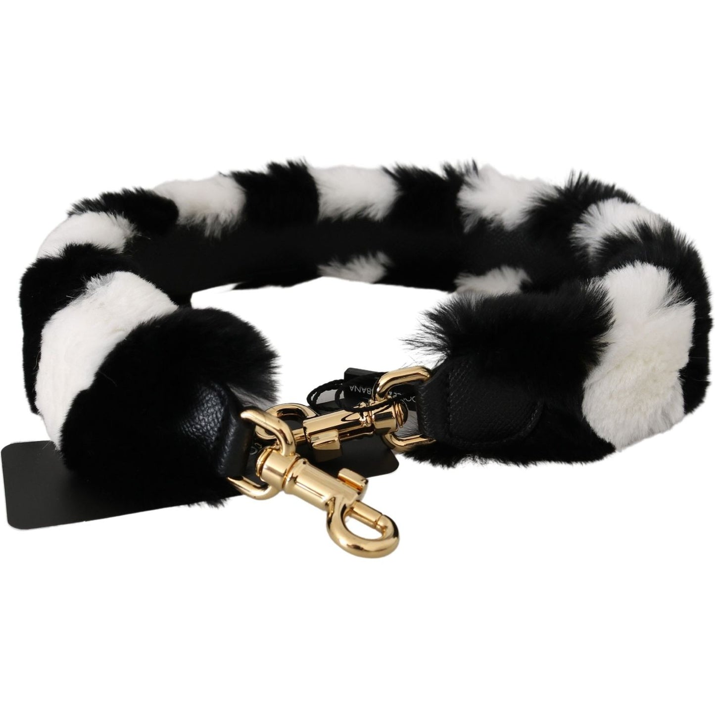 Dolce & Gabbana Elegant Fur Shoulder Strap Accessory Fur Scarves Dolce & Gabbana Black