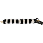 Dolce & Gabbana Black White Lapin Fur Accessory Shoulder Strap BEL60716