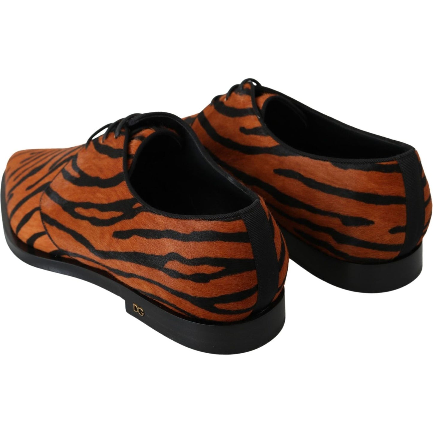 Dolce & Gabbana Tiger Pattern Dress Shoes with Pony Hair Dolce & Gabbana Black
