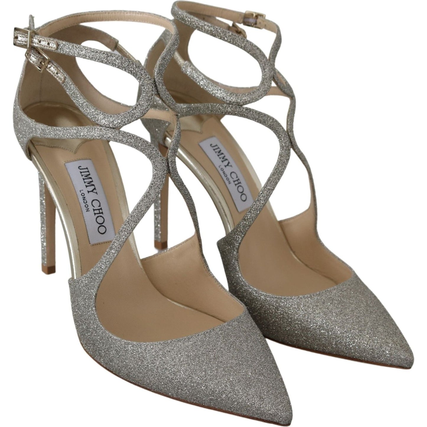 Jimmy Choo Platinum Ice Lancer Leather Pumps - Elegance Refined Jimmy Choo Dim Gray