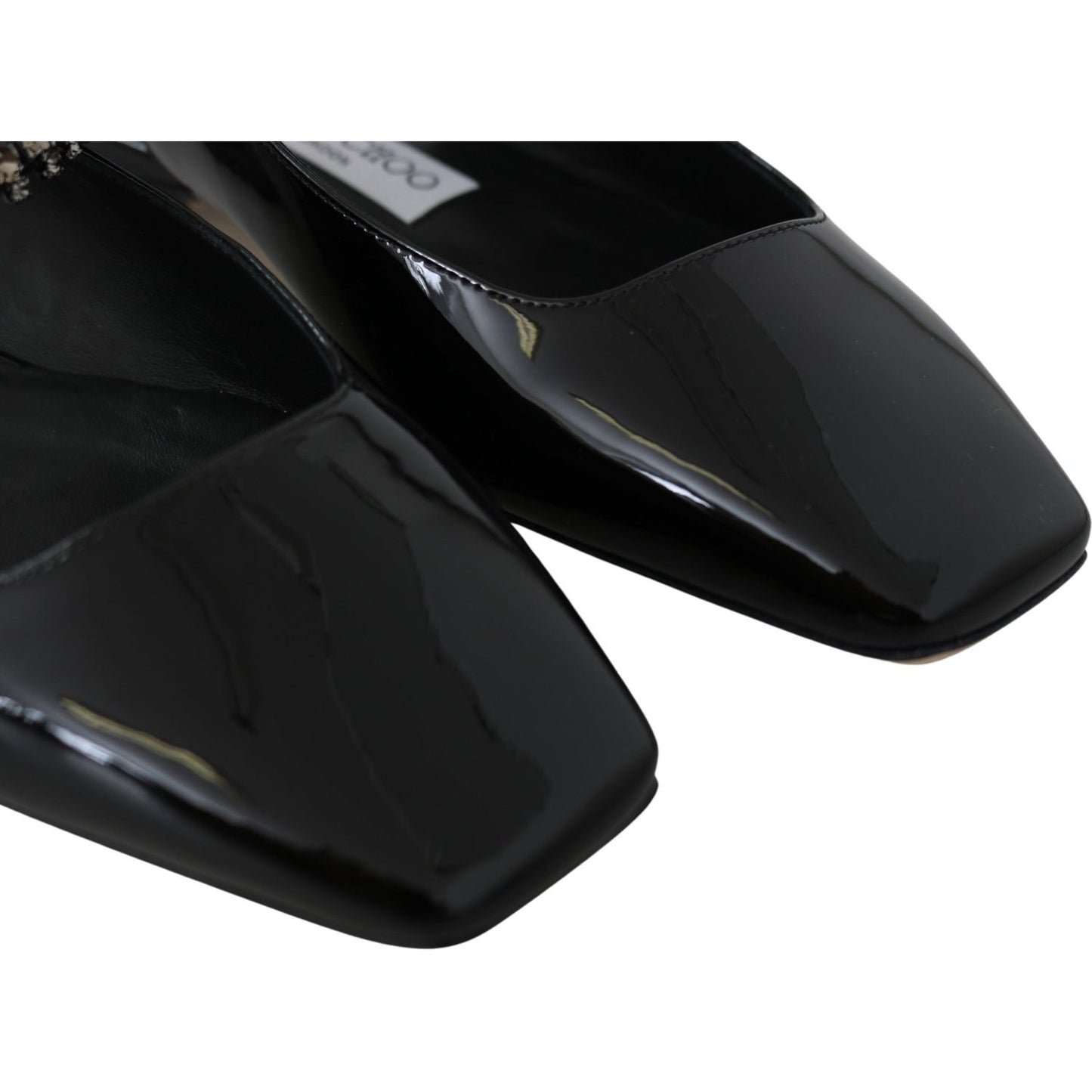 Jimmy Choo Elegant Black Patent Flats with Crystal Accent Jimmy Choo Black