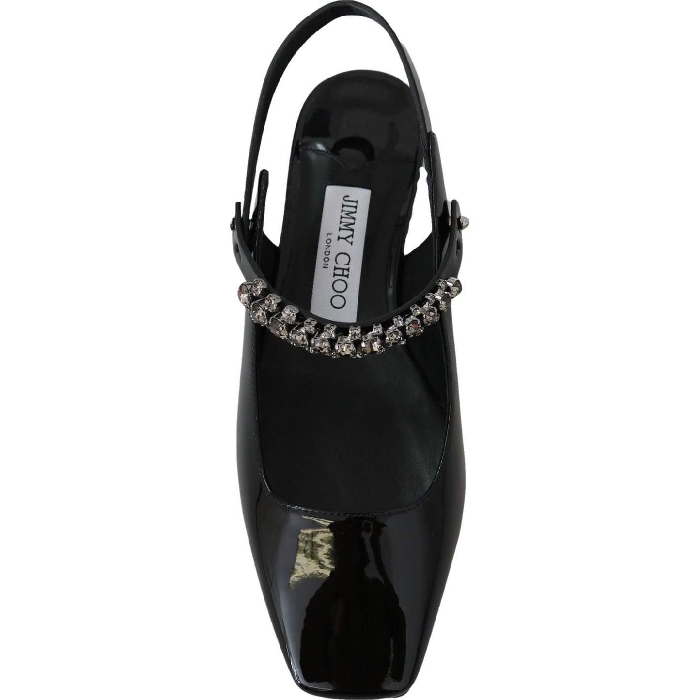 Jimmy Choo Elegant Black Patent Flats with Crystal Accent Jimmy Choo Black