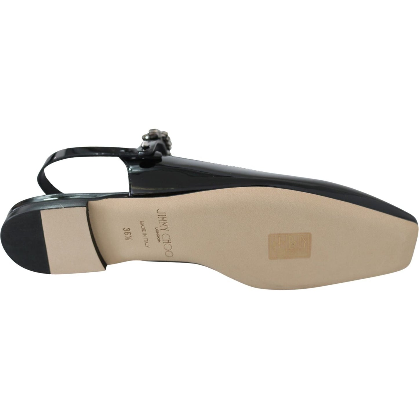 Jimmy Choo Elegant Black Patent Flats with Crystal Accent Jimmy Choo Rosy Brown