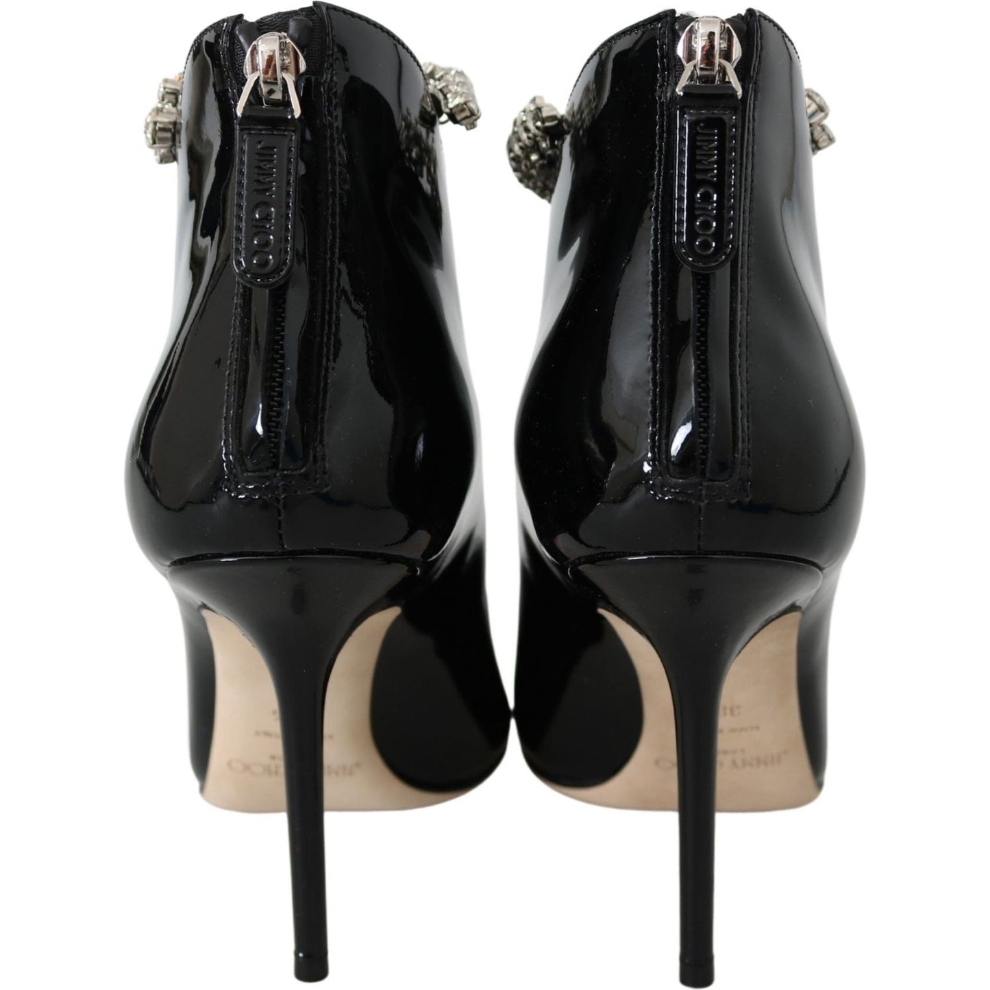 Jimmy Choo Elegant Black Patent Heeled Boots Jimmy Choo Black