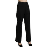 BENCIVENGA Black High Waist Straight Dress Trouser Pants PAN71360-48