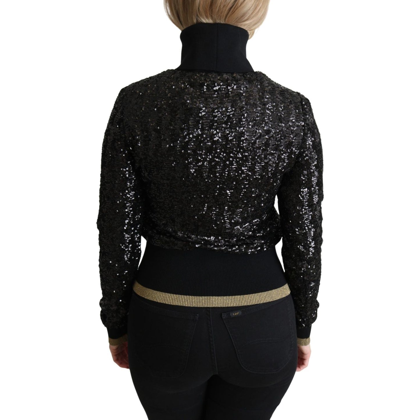Dolce & Gabbana Elegant Sequined Turtleneck Sweater Dolce & Gabbana Black