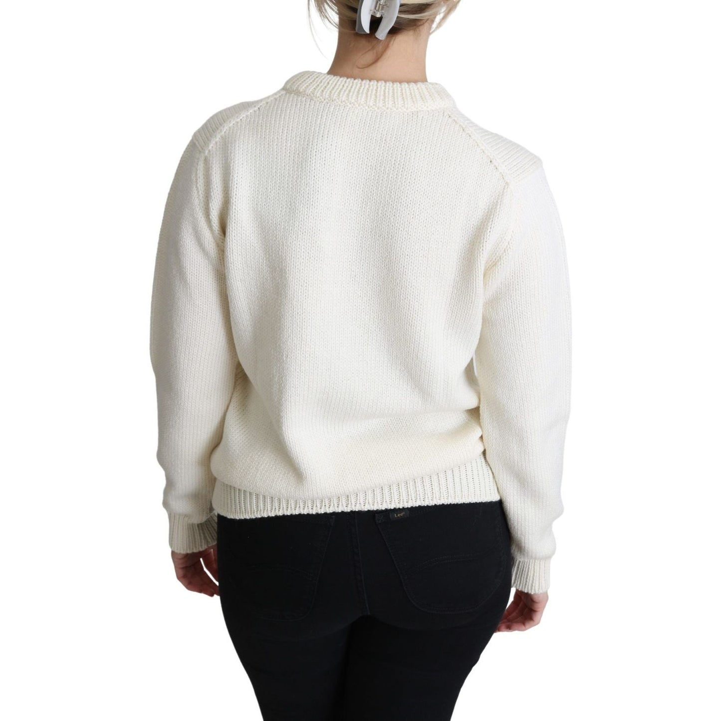 Dolce & Gabbana Elegant Knitted Sunflower Sweater Dolce & Gabbana Black