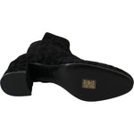 Dolce & Gabbana Black Leopard Short Boots Zipper Shoes LA8140-36.5