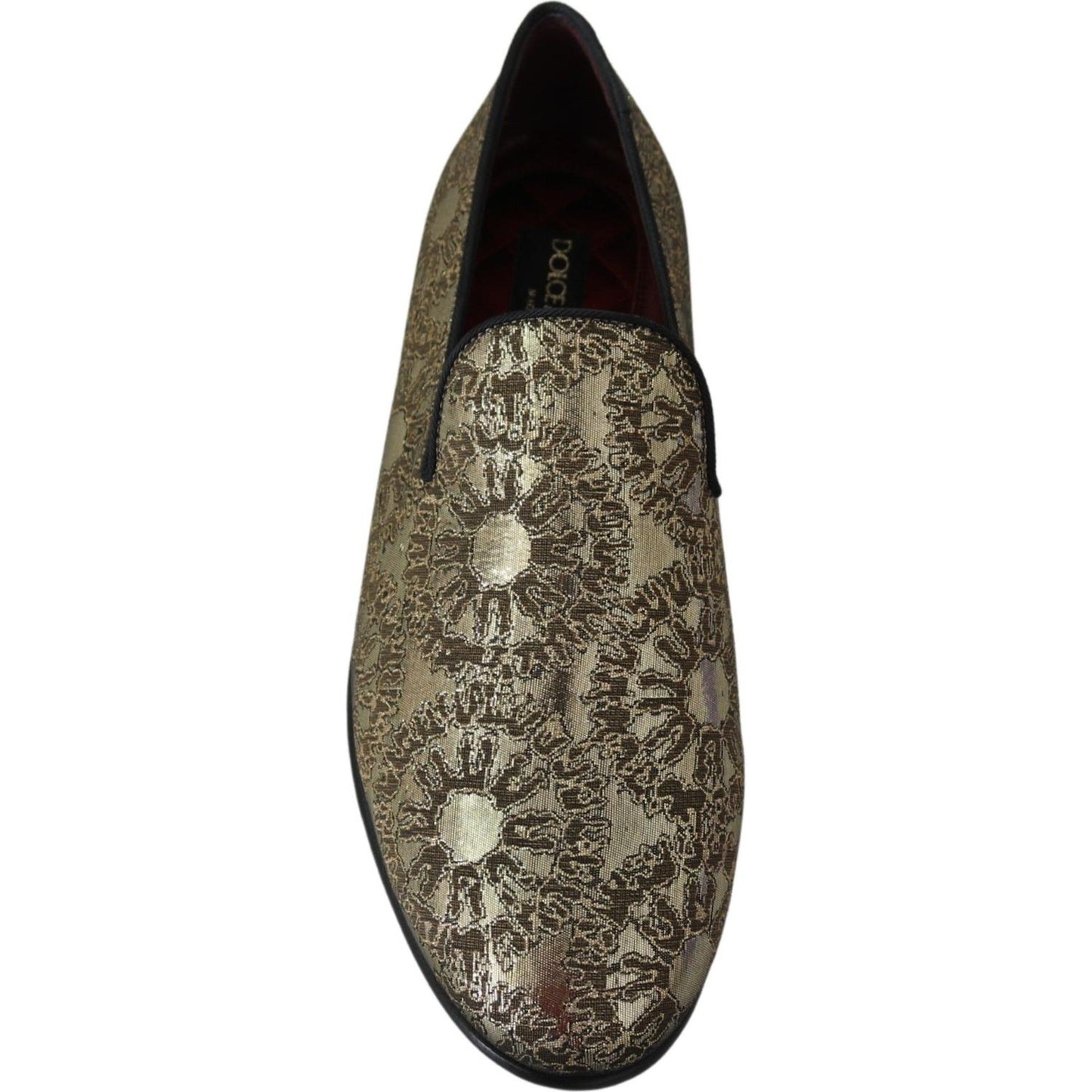 Dolce & Gabbana Gold Bordeaux Loafers Slides Dress Shoes Dolce & Gabbana Dark Slate Gray