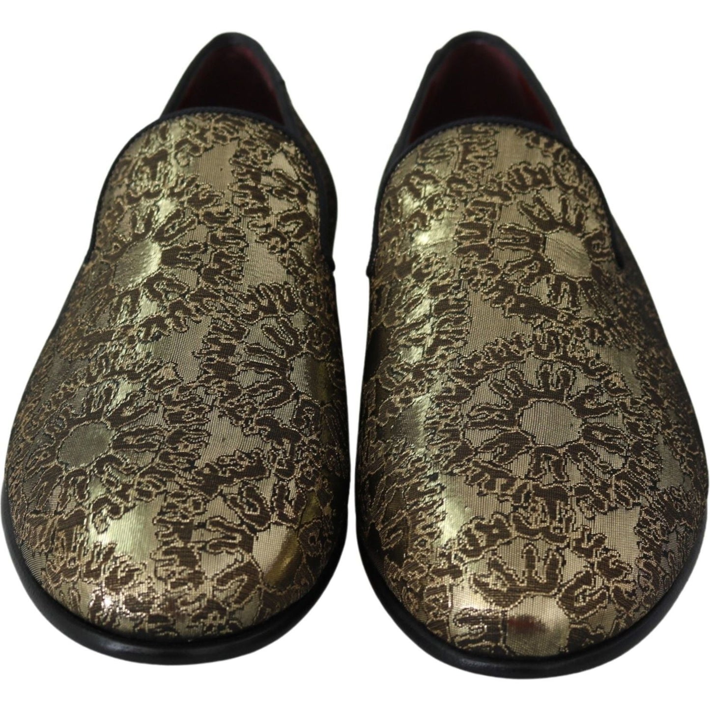 Dolce & Gabbana Gold Bordeaux Loafers Slides Dress Shoes Dolce & Gabbana Dark Slate Gray