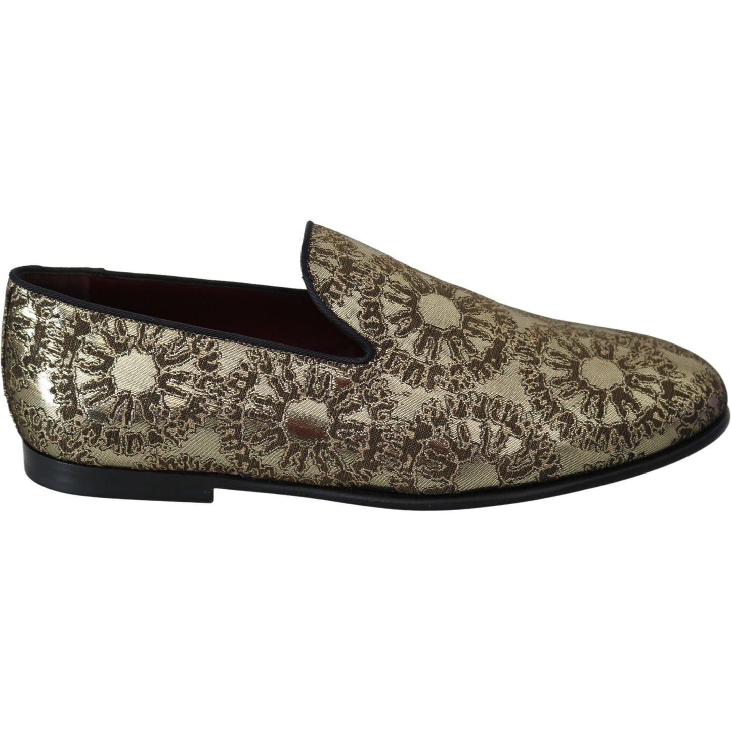 Dolce & Gabbana Gold Bordeaux Loafers Slides Dress Shoes Dolce & Gabbana Dark Slate Gray