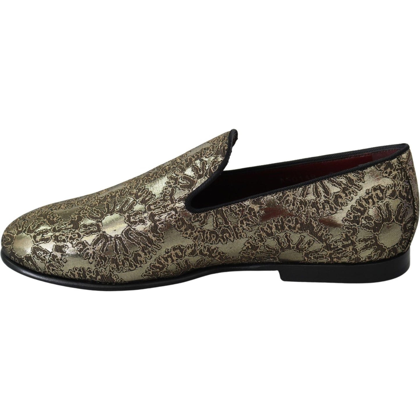Dolce & Gabbana Gold Bordeaux Loafers Slides Dress Shoes Dolce & Gabbana Dark Slate Gray