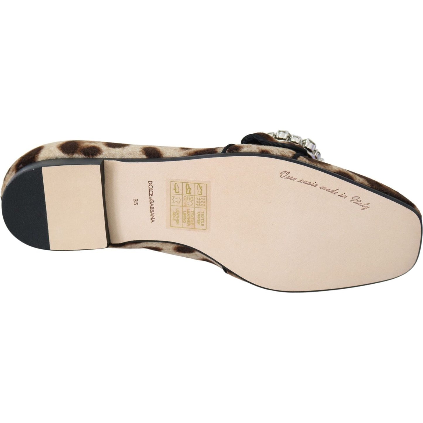 Dolce & Gabbana Leopard Print Crystal Embellished Loafers Dolce & Gabbana Wheat
