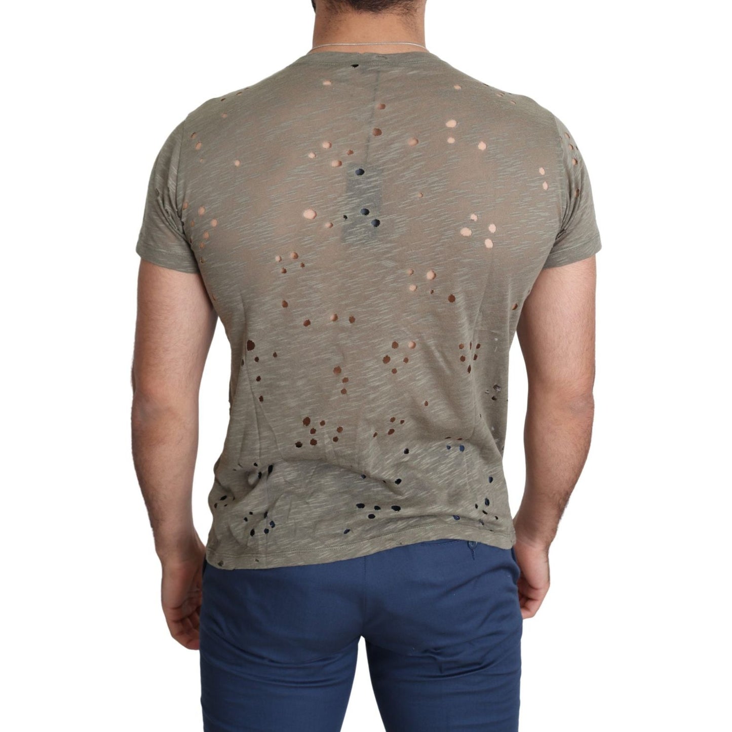 Guess Chic Brown Cotton Stretch T-Shirt Guess Dim Gray