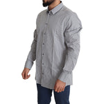 Dolce & Gabbana Black White Checkered GOLD Dress Cotton Shirt TSH5466-38