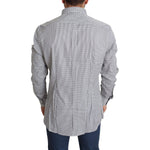 Dolce & Gabbana Black White Checkered GOLD Dress Cotton Shirt TSH5466-38