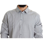 Dolce & Gabbana Black White Checkered GOLD Dress Cotton Shirt TSH5466-38