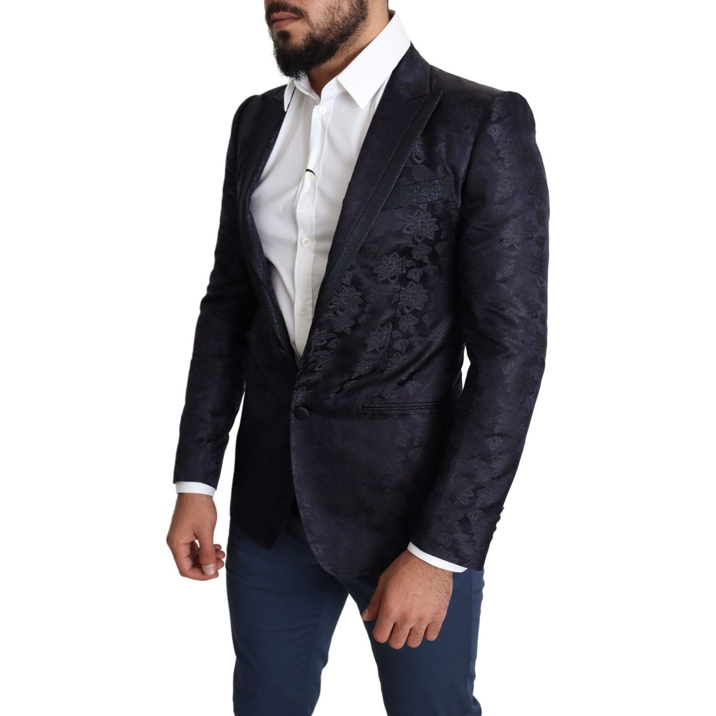 Dolce & Gabbana Elegant Silk Blend Martini Blazer in Blue Dolce & Gabbana Dark Slate Gray