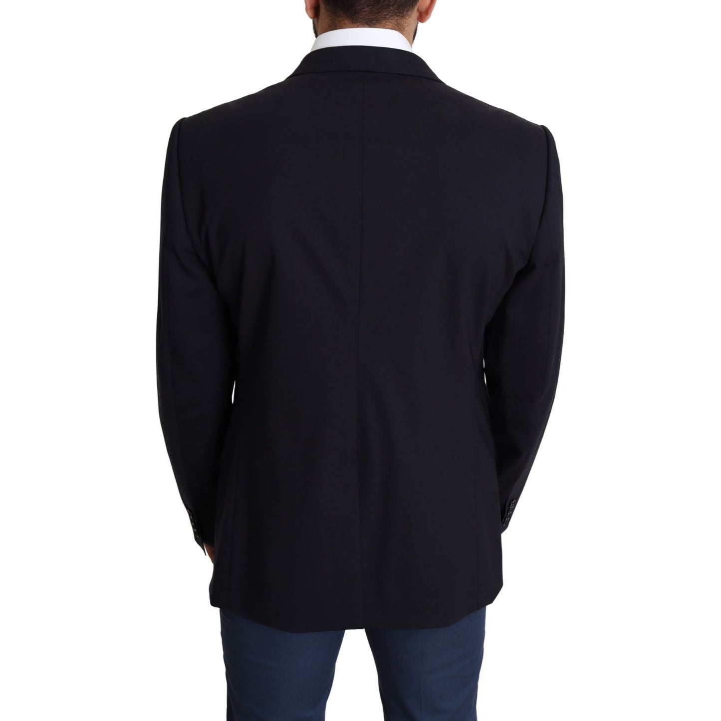 Dolce & Gabbana Exquisite Black Wool Stretch Martini Blazer Dolce & Gabbana Black
