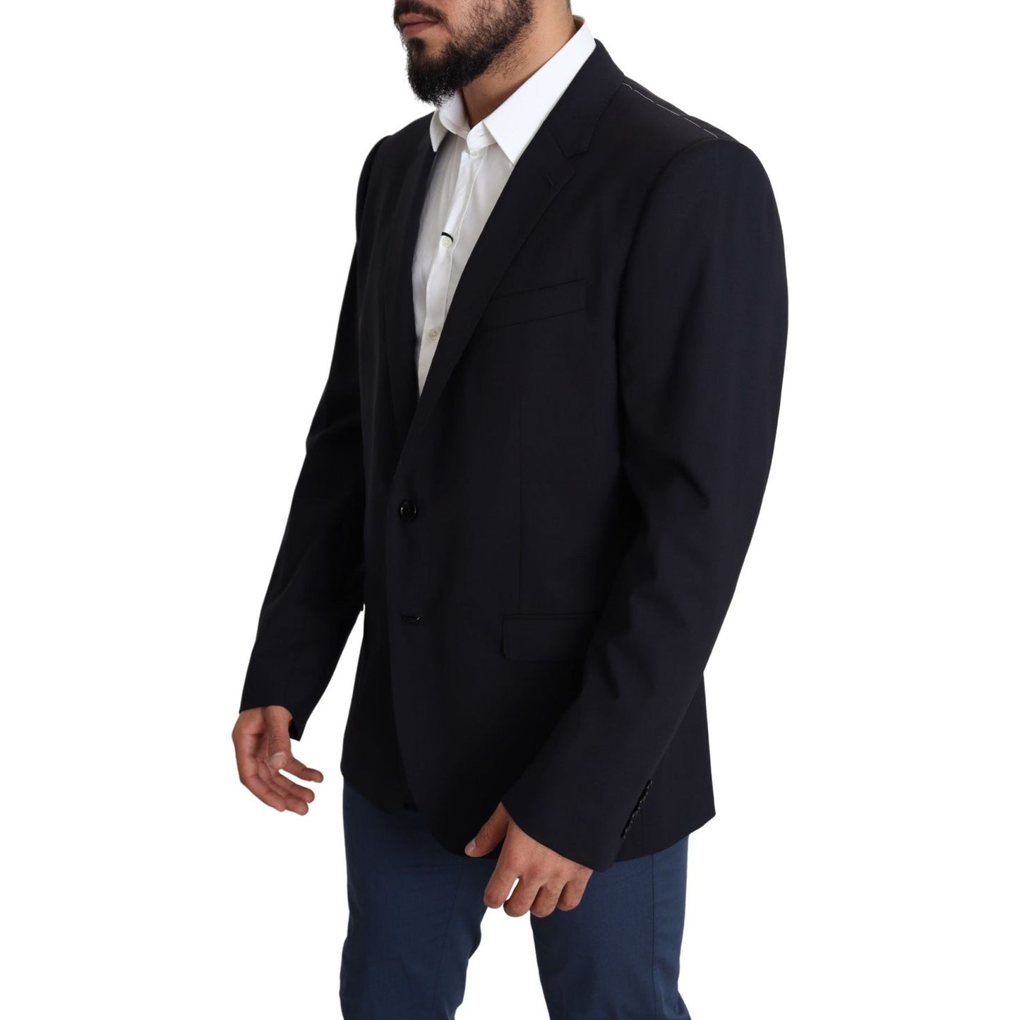 Dolce & Gabbana Exquisite Black Wool Stretch Martini Blazer Dolce & Gabbana Black