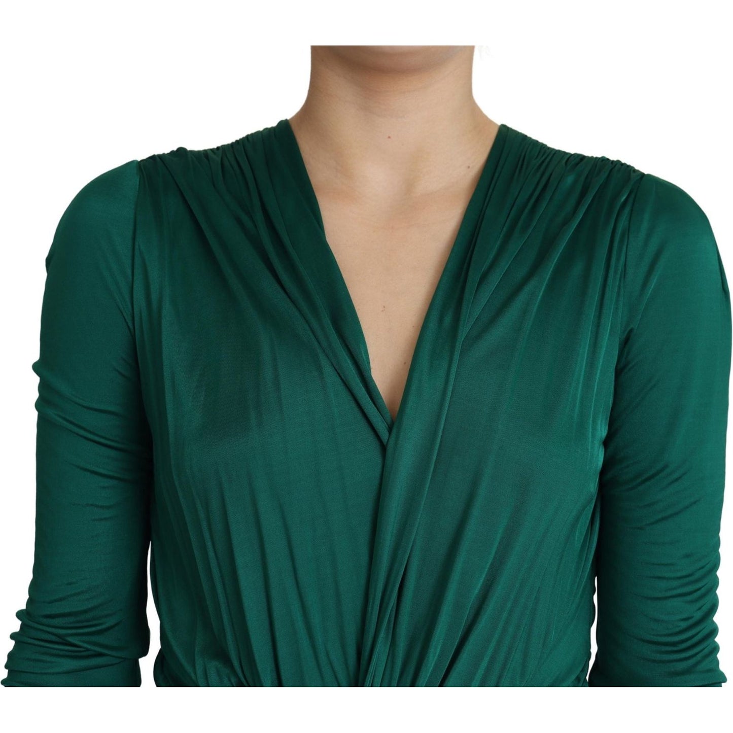Dolce & Gabbana Emerald Elegance Bodycon Midi Dress Dolce & Gabbana Dark Slate Gray