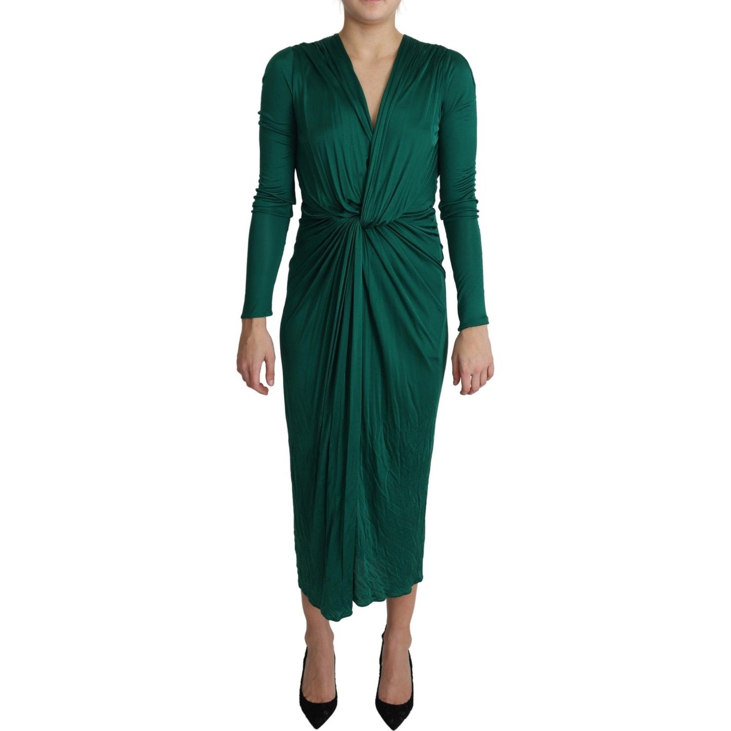 Dolce & Gabbana Emerald Elegance Bodycon Midi Dress Dolce & Gabbana Dark Slate Gray