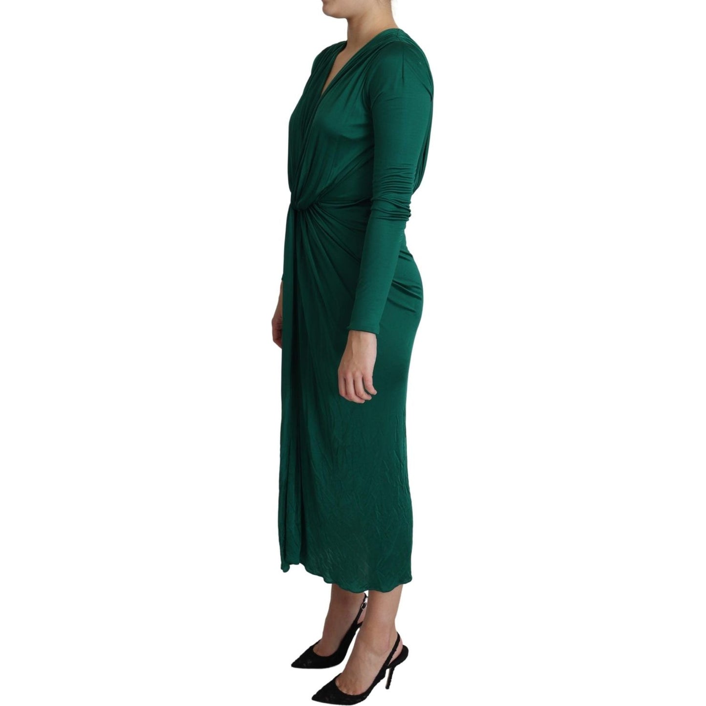 Dolce & Gabbana Emerald Elegance Bodycon Midi Dress Dolce & Gabbana Dark Slate Gray