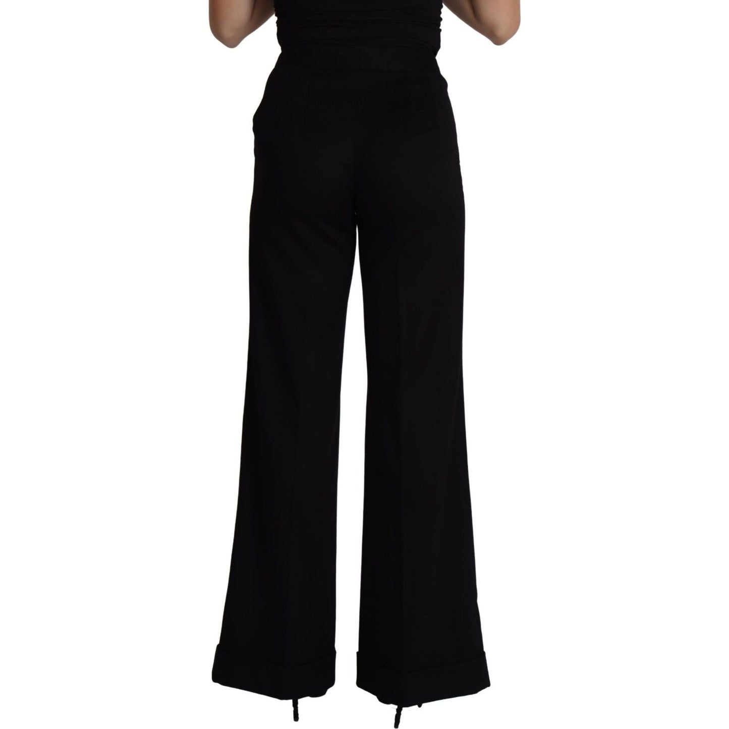 Dolce & Gabbana Elegant Cashmere Wide Leg Trousers Jeans & Pants Dolce & Gabbana Black