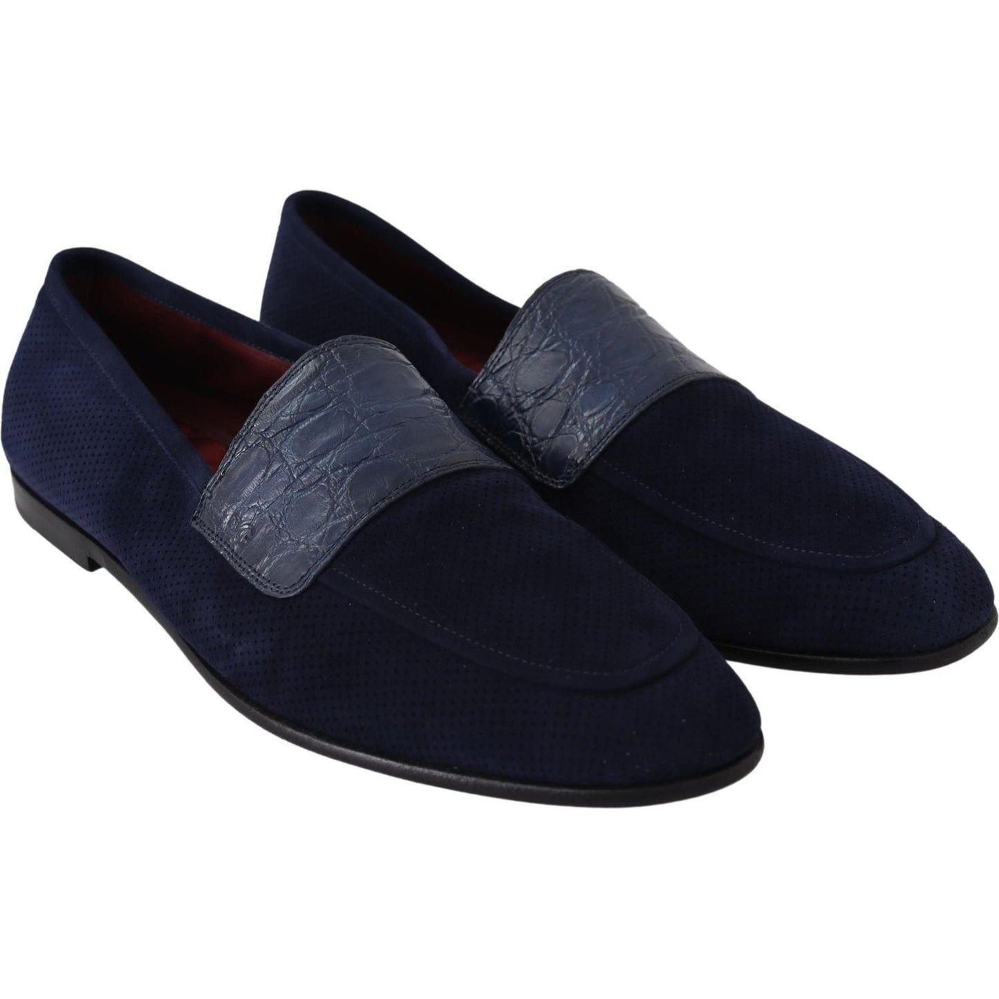 Dolce & Gabbana Elegant Blue Suede Leather Loafers Dolce & Gabbana Black